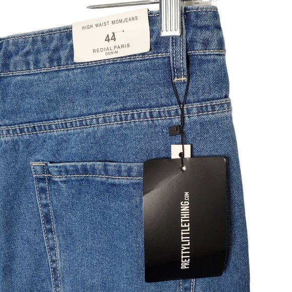 Redial Paris NWT Sz US 16 EU 44 High Waist Mom Jeans Straight Leg Premium Denim - Picture 10 of 10